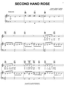 page one of Second Hand Rose (Piano, Vocal & Guitar Chords (Right-Hand Melody))