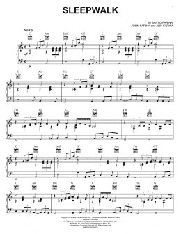page one of Sleepwalk (Piano Solo)
