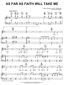 page one of As Far As Faith Will Take Me (Piano, Vocal & Guitar Chords (Right-Hand Melody))
