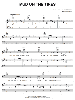 page one of Mud On The Tires (Piano, Vocal & Guitar Chords (Right-Hand Melody))