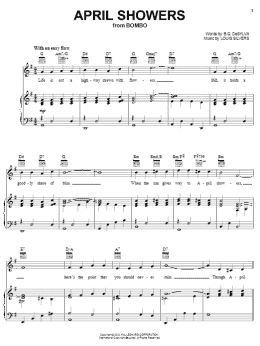 page one of April Showers (Piano, Vocal & Guitar Chords (Right-Hand Melody))