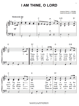 page one of I Am Thine, O Lord (Easy Piano)