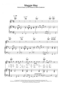 page one of Maggie May (Piano, Vocal & Guitar Chords)