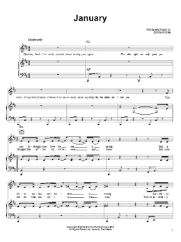 page one of January (Piano, Vocal & Guitar Chords (Right-Hand Melody))