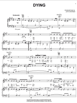 page one of Dying (Piano, Vocal & Guitar Chords (Right-Hand Melody))