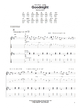 page one of Goodnight (Guitar Tab)