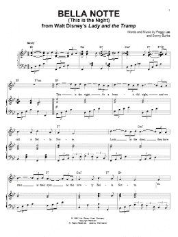 page one of Bella Notte (This Is The Night) (from Lady And The Tramp) (Piano & Vocal)