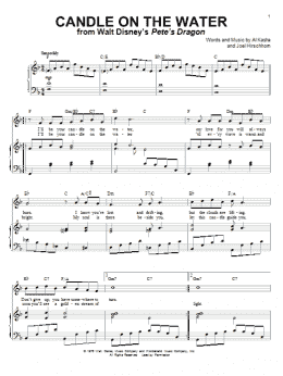 page one of Candle On The Water (from Pete's Dragon) (Piano & Vocal)