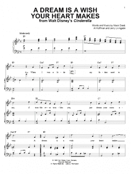 page one of A Dream Is A Wish Your Heart Makes (from Cinderella) (Piano & Vocal)