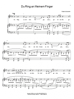 page one of Du Ring An Meinem Finger (Piano, Vocal & Guitar Chords (Right-Hand Melody))