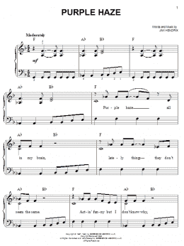 page one of Purple Haze (Easy Piano)