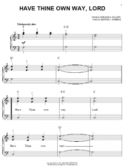 page one of Have Thine Own Way, Lord (Easy Piano)