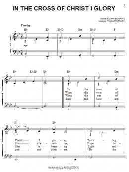 page one of In The Cross Of Christ I Glory (Easy Piano)