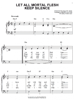 page one of Let All Mortal Flesh Keep Silence (Easy Piano)