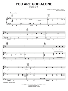 page one of You Are God Alone (Not A God) (Piano, Vocal & Guitar Chords (Right-Hand Melody))