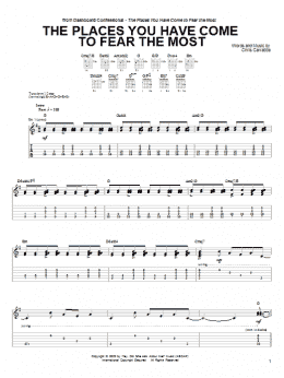 page one of The Places You Have Come To Fear The Most (Guitar Tab)