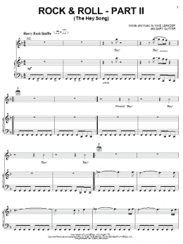 page one of Rock & Roll - Part II (The Hey Song) (Piano, Vocal & Guitar Chords (Right-Hand Melody))