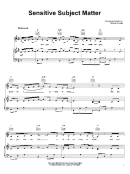 page one of Sensitive Subject Matter (Piano, Vocal & Guitar Chords (Right-Hand Melody))