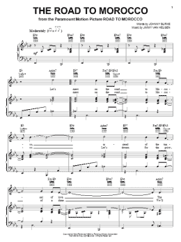 page one of The Road To Morocco (Piano, Vocal & Guitar Chords (Right-Hand Melody))