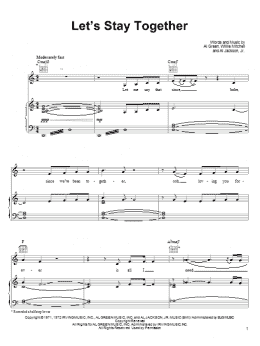page one of Let's Stay Together (Piano, Vocal & Guitar Chords (Right-Hand Melody))