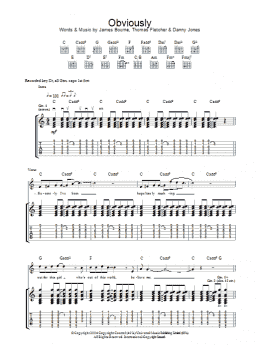 page one of Obviously (Guitar Tab)