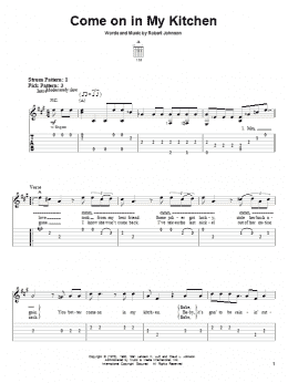page one of Come On In My Kitchen (Easy Guitar Tab)