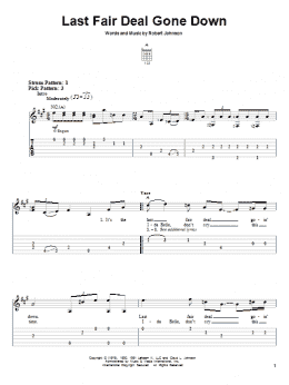 page one of Last Fair Deal Gone Down (Easy Guitar Tab)