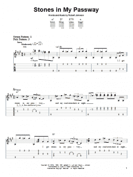 page one of Stones In My Passway (Easy Guitar Tab)