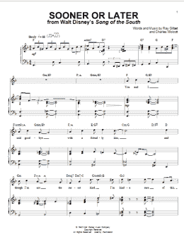 page one of Sooner Or Later (Piano & Vocal)
