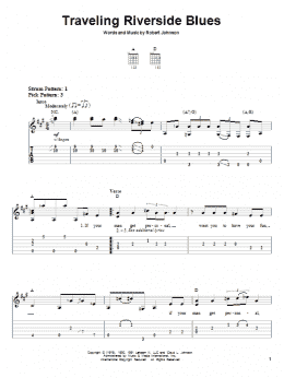 page one of Traveling Riverside Blues (Easy Guitar Tab)