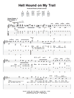 page one of Hell Hound On My Trail (Easy Guitar Tab)