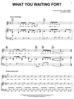 page one of What You Waiting For? (Piano, Vocal & Guitar Chords (Right-Hand Melody))