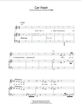 page one of Car Wash (Piano, Vocal & Guitar Chords)