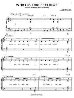 page one of What Is This Feeling? (from Wicked) (Easy Piano)