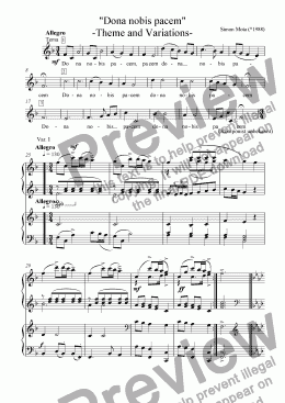 page one of Dona nobis pacem - Theme and Variations