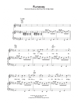 page one of Runaway (Piano, Vocal & Guitar Chords)