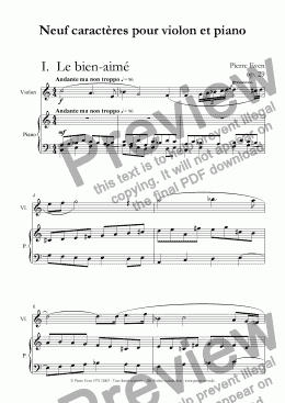 page one of 9 Caractères - pour violon et piano, op. 29