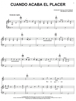 page one of Cuando Acaba El Placer (Piano, Vocal & Guitar Chords (Right-Hand Melody))