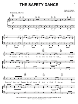 page one of The Safety Dance (Piano, Vocal & Guitar Chords (Right-Hand Melody))