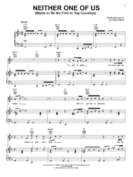 page one of Neither One Of Us (Wants To Be The First To Say Goodbye) (Piano, Vocal & Guitar Chords (Right-Hand Melody))