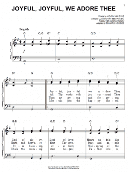 page one of Joyful, Joyful, We Adore Thee (Easy Piano)