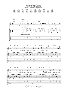 page one of Winning Days (Guitar Tab)