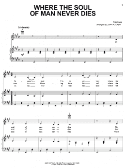 page one of Where The Soul Of Man Never Dies (Piano, Vocal & Guitar Chords (Right-Hand Melody))