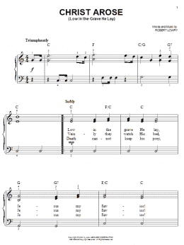 page one of Christ Arose (Low In The Grave He Lay) (Easy Piano)