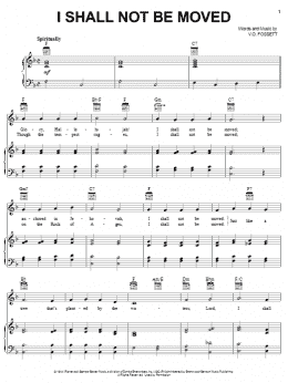 page one of I Shall Not Be Moved (Piano, Vocal & Guitar Chords (Right-Hand Melody))