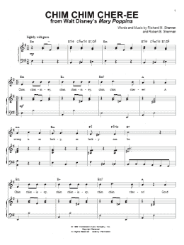 page one of Chim Chim Cher-ee (from Mary Poppins) (Piano & Vocal)