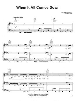page one of When It All Comes Down (Piano, Vocal & Guitar Chords (Right-Hand Melody))