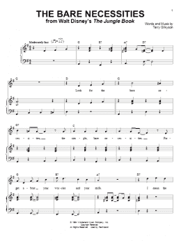 page one of The Bare Necessities (Piano & Vocal)