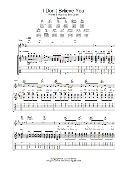 page one of I Don't Believe You (Guitar Tab)