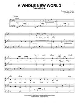 page one of A Whole New World (from Aladdin) (Piano & Vocal)